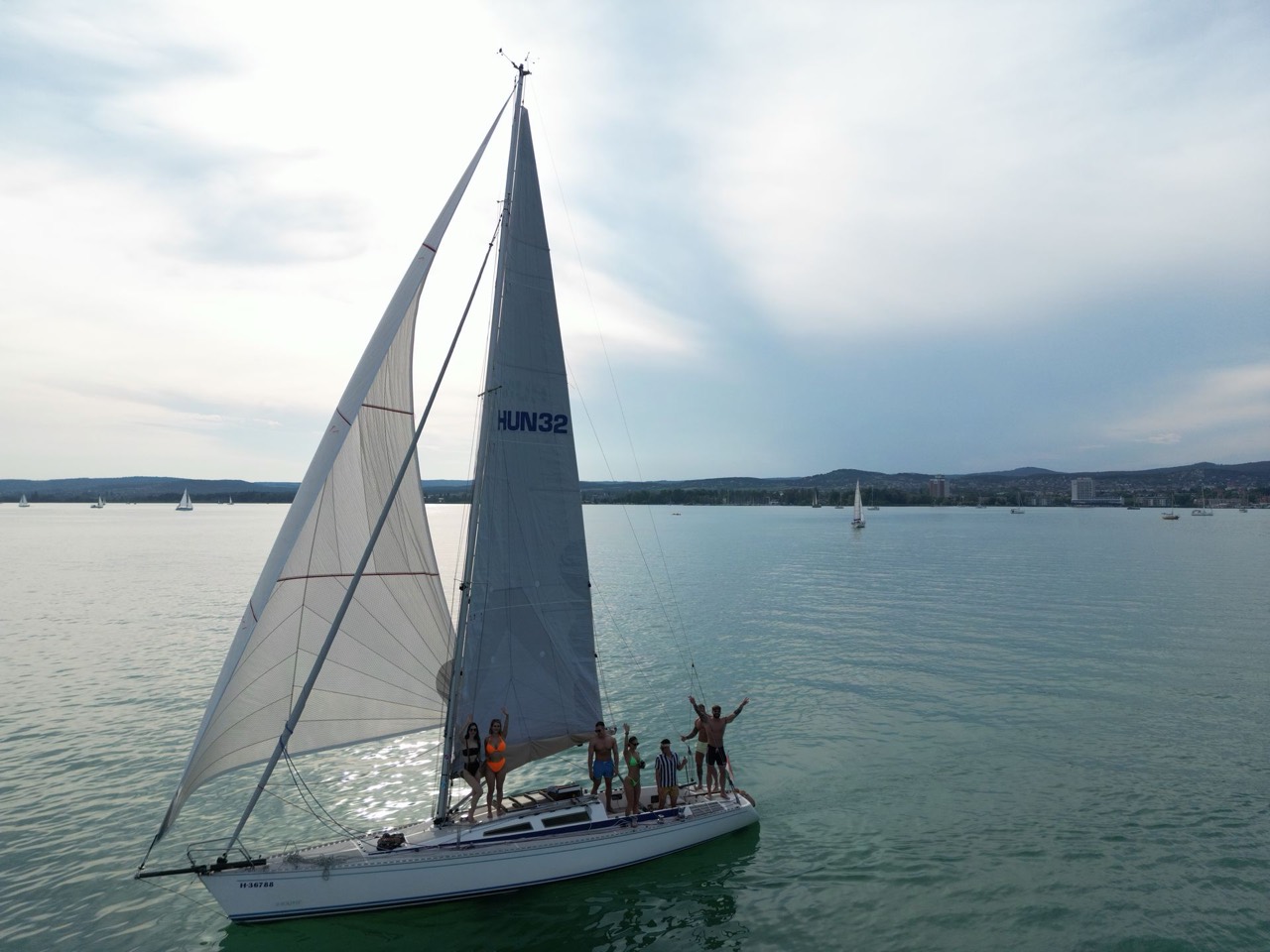 Sailing on Lake Balaton aboard Jackpot
