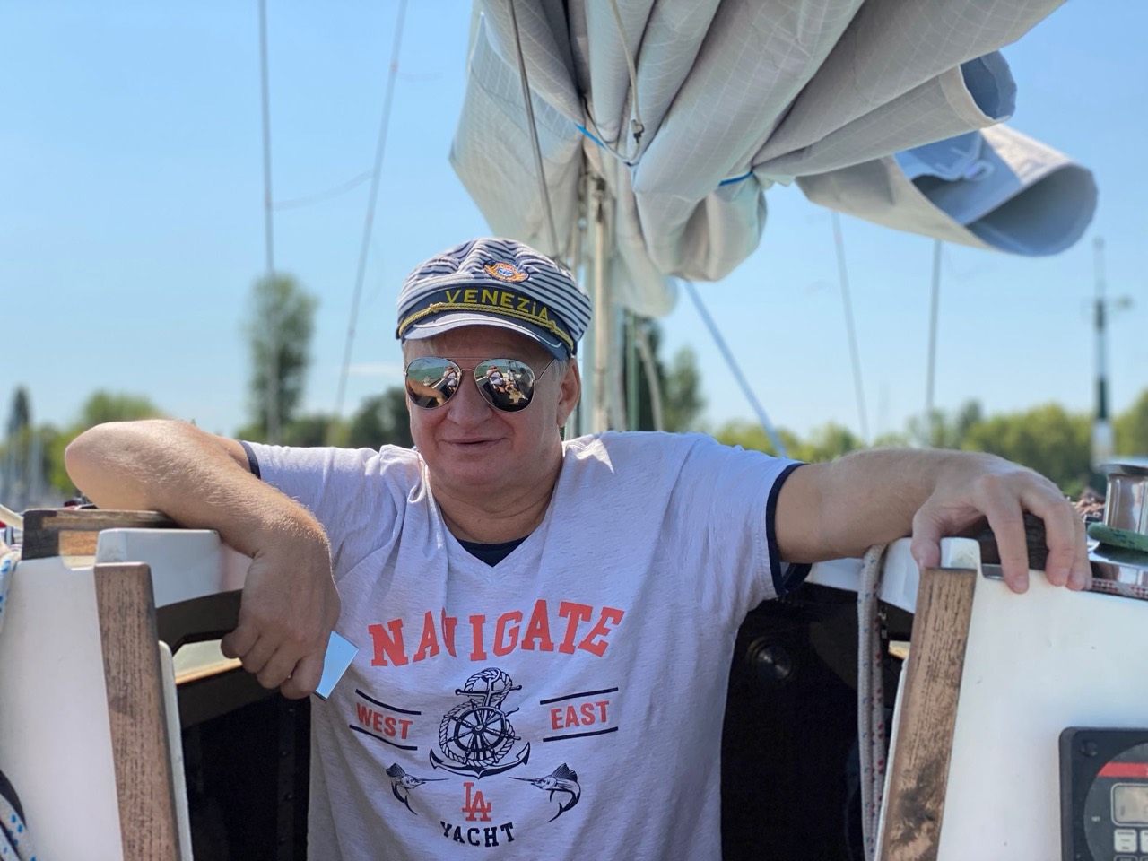 Sailing on Lake Balaton aboard Jackpot