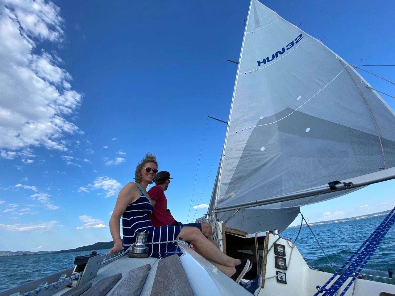 Sailing on Lake Balaton aboard Jackpot