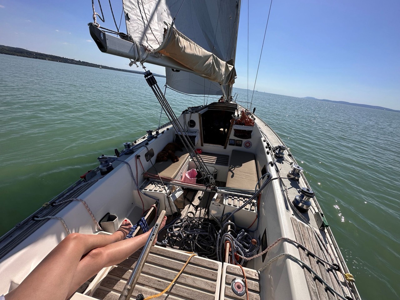 Sailing on Lake Balaton aboard Jackpot