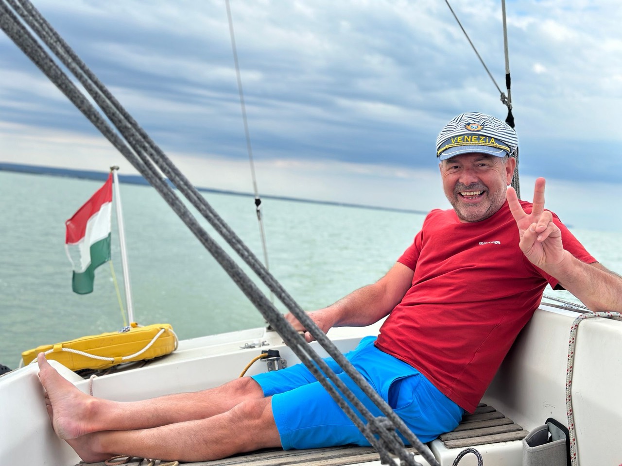 Sailing on Lake Balaton aboard Jackpot