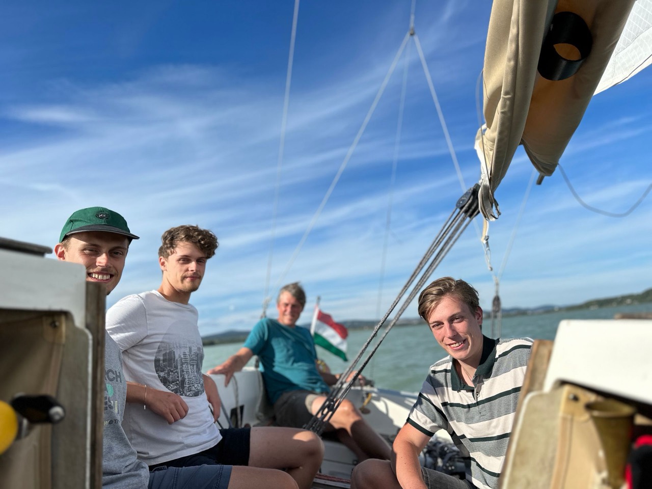 Sailing on Lake Balaton aboard Jackpot