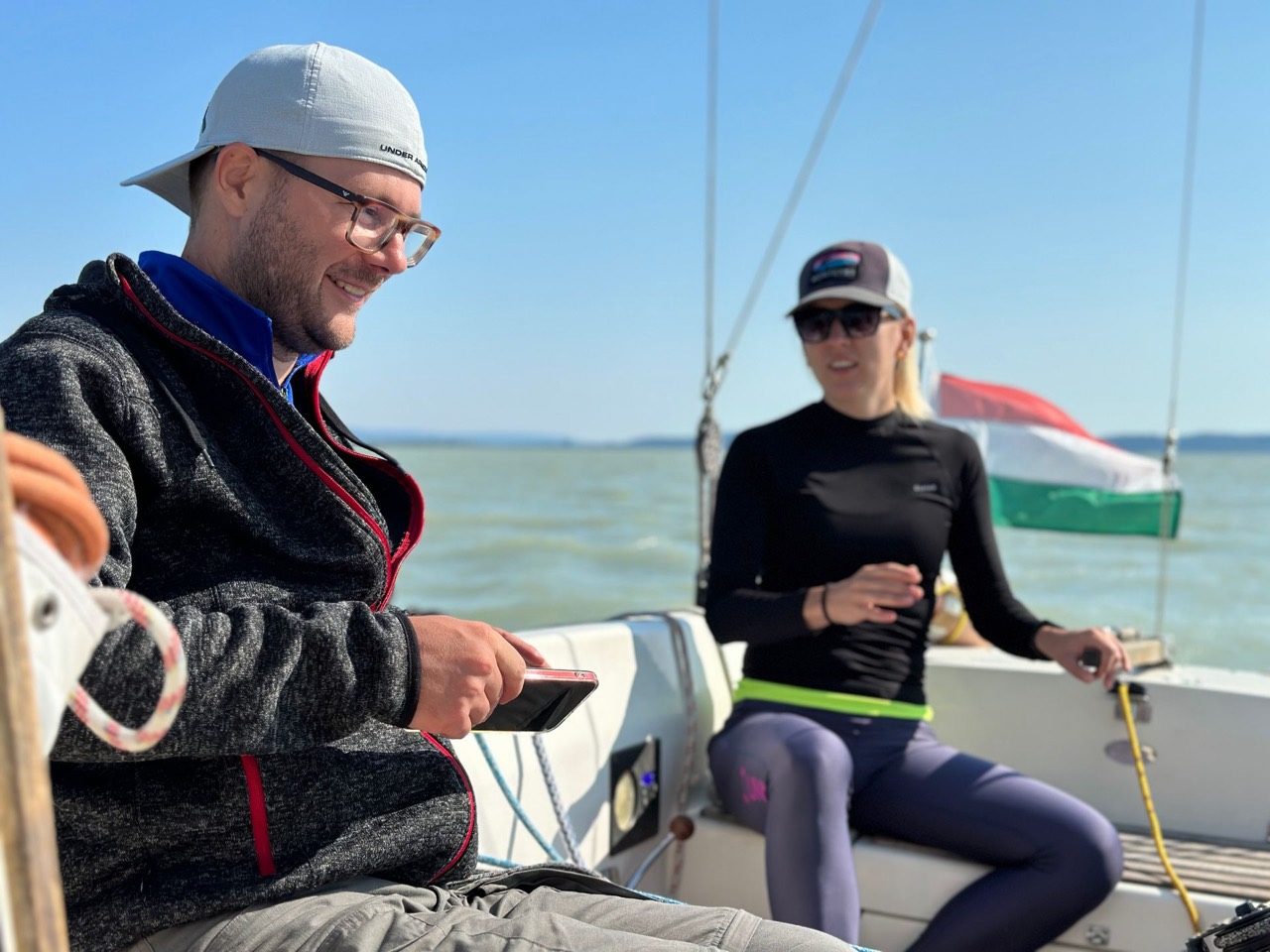 Sailing on Lake Balaton aboard Jackpot