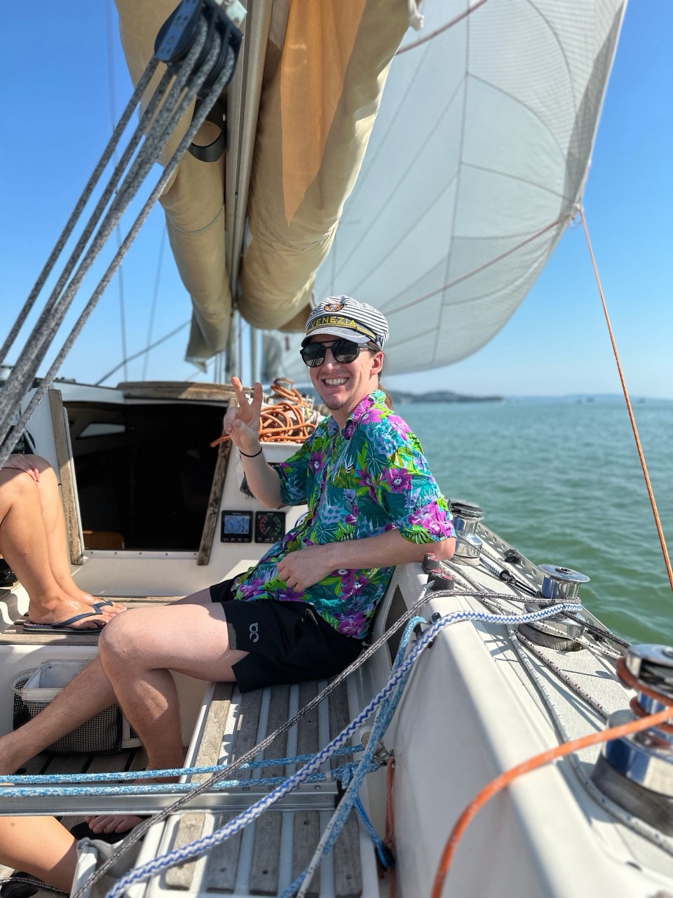 Sailing on Lake Balaton aboard Jackpot