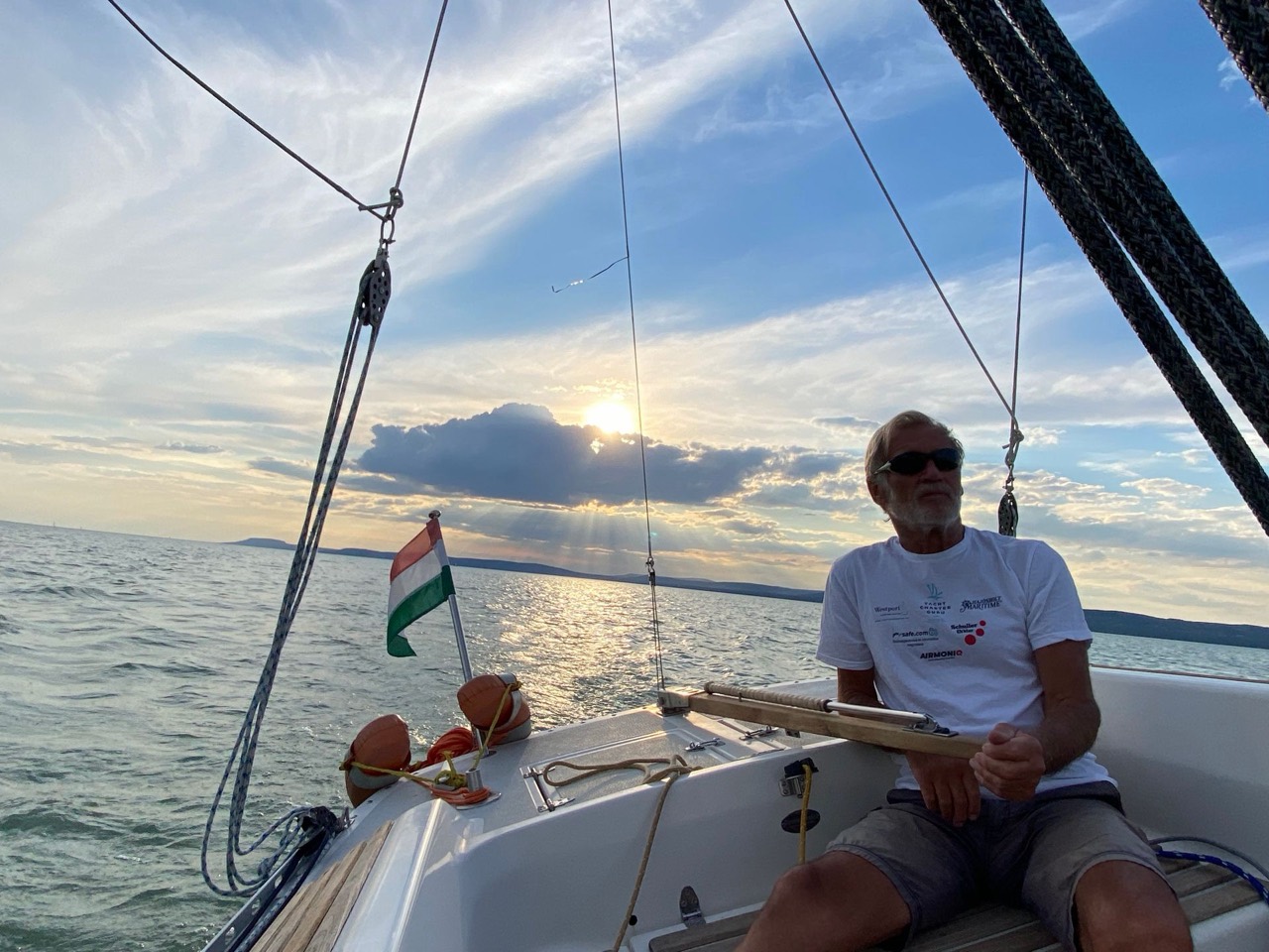 Sailing on Lake Balaton aboard Jackpot