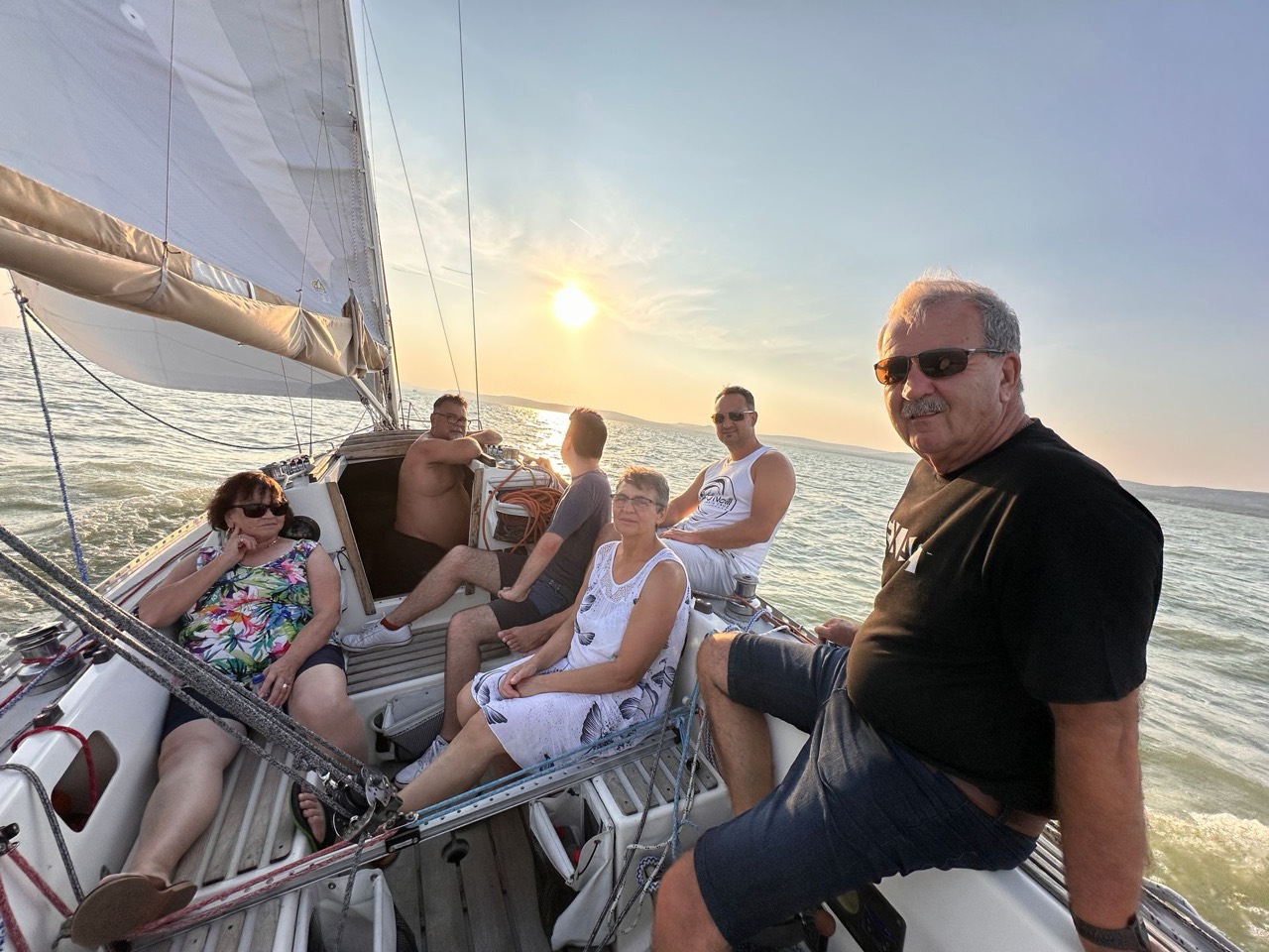Sailing on Lake Balaton aboard Jackpot